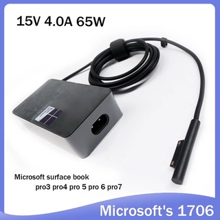 15V 4A 65W แท็บเล็ต Pc 1706สำหรับ Microsoft Surface Pro 4 1724 Surface Book รุ่น1705แล็ปท็อปอะแดปเตอร์ AC 5V พอร์ต Usb