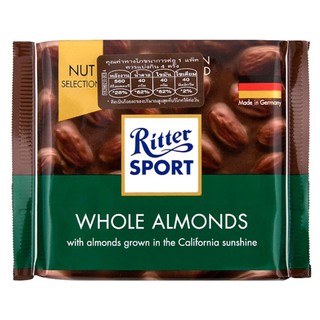 ช็อกโกแลตอัลมอนด์ Ritter Sport Whole Almonds Chocolate 100g.