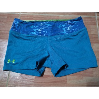 กางเกงออกกำลังกาย กางเกงว่ายน้ำ สีเขียวอมฟ้า ยี่ห้อ Under Armour ไซส์S/M เอว27 ของแท้100% สภาพดีไม่มีตำหนิแถมจัดส่งฟรี