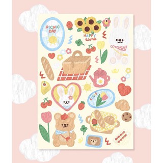 สติ๊กเกอร์ลาย Bear &amp; Rabit Picnic