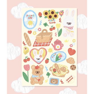 สติ๊กเกอร์ลาย Bear &amp; Rabit Picnic