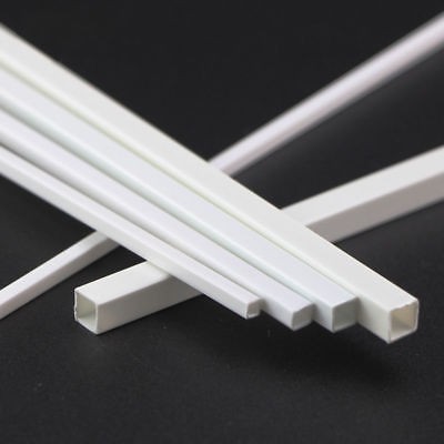 ABS Plastic Hollow White Square Tube เส้นผ่านศูนย์กลาง : (+/-) 3 / 5 / 6 / 8 / 10 mm x 50cm (ยาว)