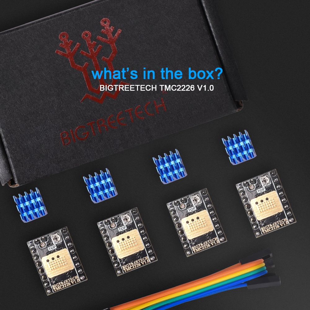 Pilotes Moteur Pas à Pas TMC2209 V4.0 - Pour Imprimante 3D - Mode UART - 5 Pièces Avec Dissipateurs