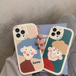 iPhone 13 13pro 13prm เคส iPhone การ์ตูนน่ารักเด็กสาวคู่รูปไข่รุ่นหนังเนื้อนุ่มเคสสำหรับ iPhone 11 7Plus 8Plus Xr XS 13 12 Pro MaxTPU กรณี