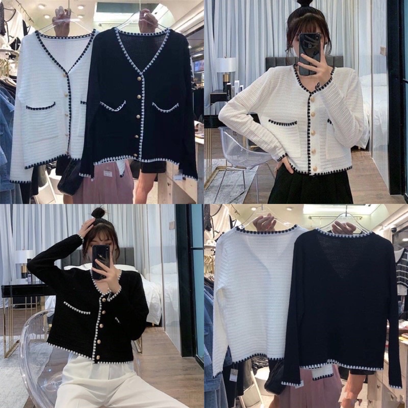 [โปรโมชั่นลูกค้าใหม่ 1 บาท] พร้อมส่ง เสื้อคลุมไหมพรม สไตล์เกาหลี สีพื้น กระดุมหน้า