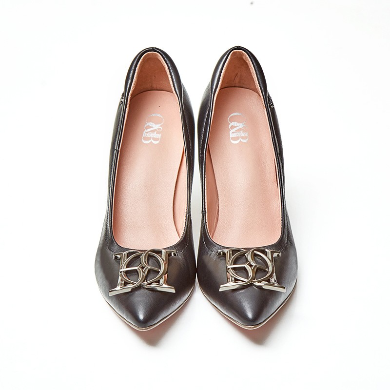 O&B รองเท้าส้นสูงหนังแกะ รุ่น DIANA CREST 2 INC IN DAILY BLACK-11100SS33017F_H9BKXX