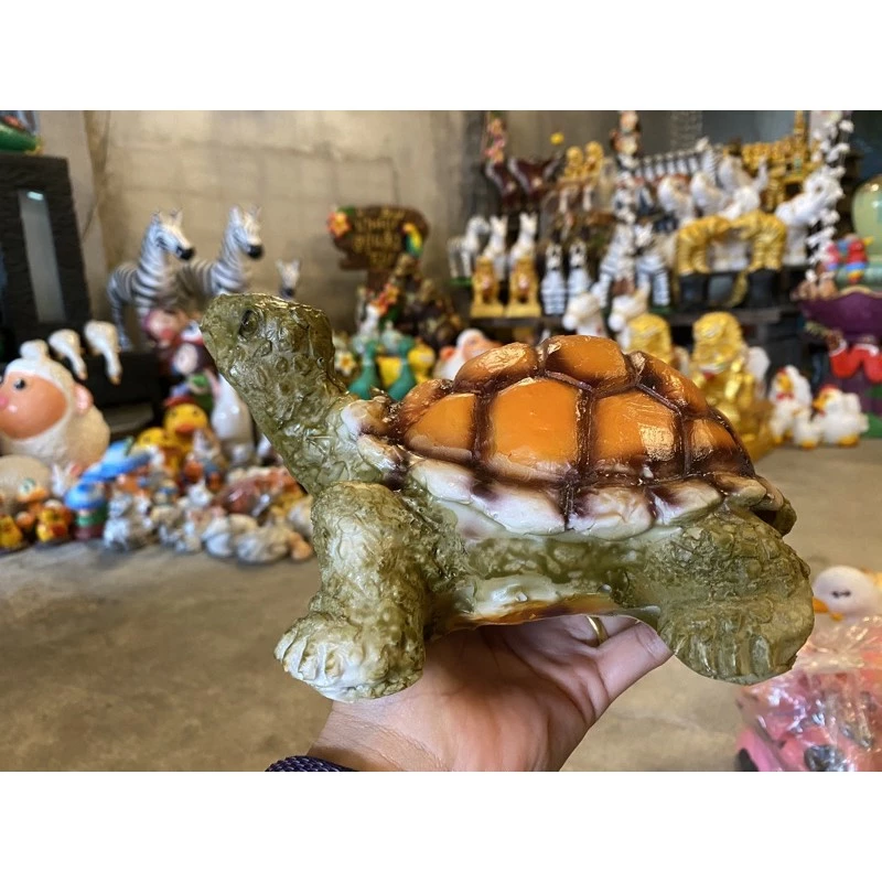 เต่าเรซินใหญ่🐢ตุ๊กตาแต่งสวน ตุ๊กตาแต่งบ้าน ทำจากเรซิน ขนาดกว้าง 16 cm ยาว 21cm
