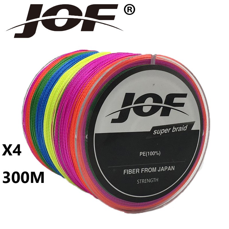 1-2วัน(รวดเร็วทันใจ)  JOF PE X4 300M สายPEถัก4 300เมตร- JOF Fishing line * เหนียว แข็งแรงมาก【Aries16
