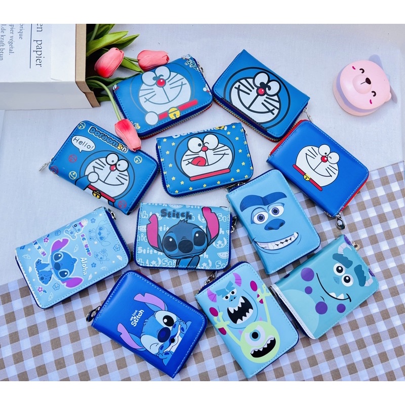 พร้อมส่ง กระเป๋าซิปรอบลายการ์ตูน มีสายคล้องมือ #มีบริการเก็บเงินปลายทาง)