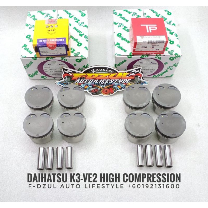 TOTO ลูกสูบ Daihatsu K3-VE2 การบีบอัดสูง 72MM 73MM
