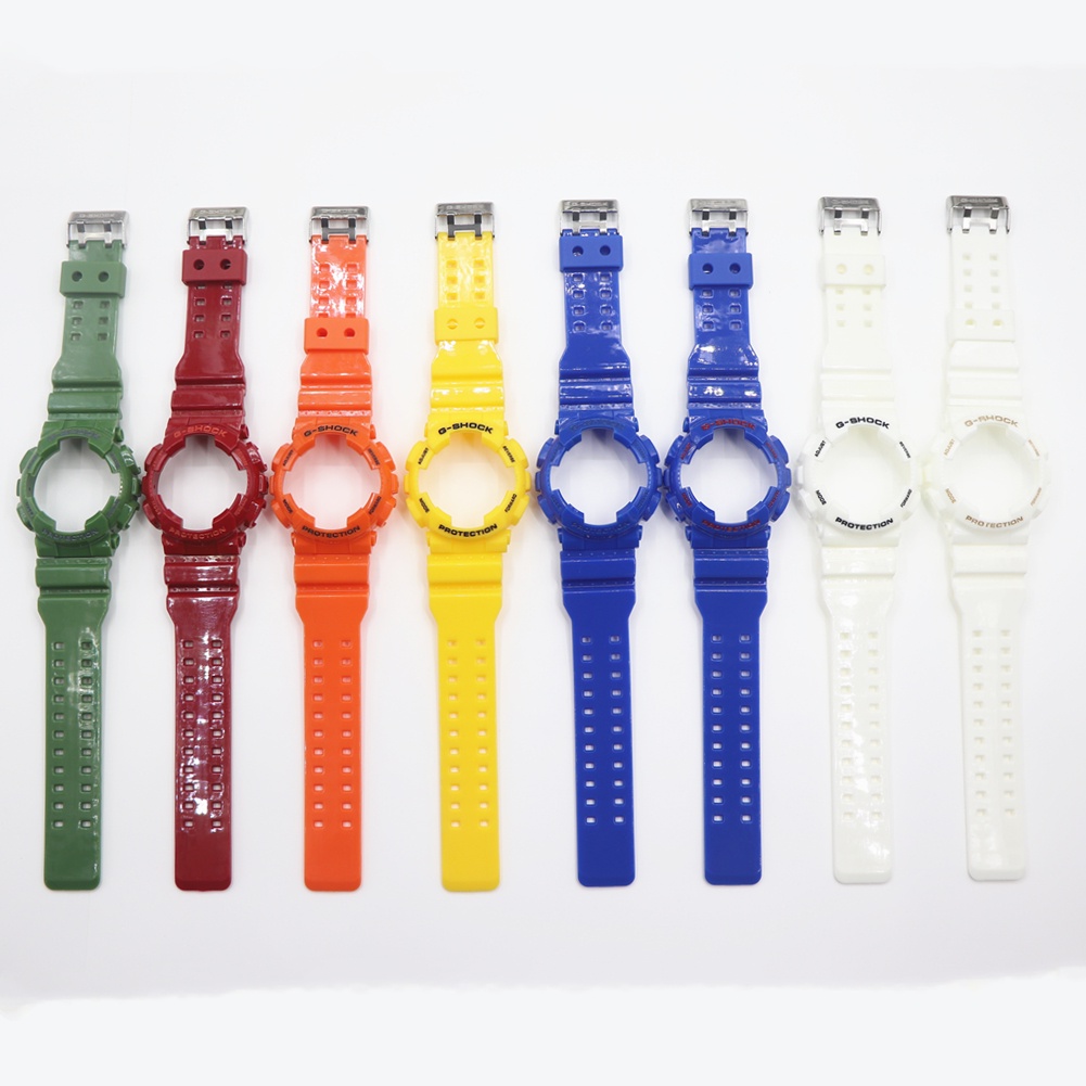 สาย PU สําหรับ GA-110 GA-100 GD-100 GD-110 GD-120 GA-110GB สายนาฬิกาพร ้ อม Bezel สําหรับ GA110 100 GD100 110 120 GA110GB นาฬิกากันน ้ ําสายรัดสร ้ อยข ้ อมือเข ็ มขัดกรณี