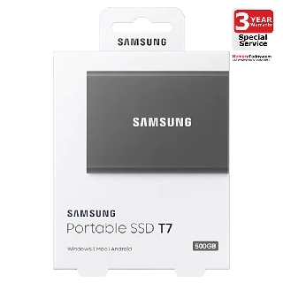 SAMSUNG Portable SSD T7 500GB Gray (MU-PC500T/WW)