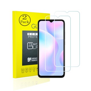 Redmi 9A กระจกนิรภัยกันรอยหน้าจอ [2 แพ็ค] 9H ความแข็ง ฟองฟรี ฟิล์มป้องกันลายนิ้วมือ