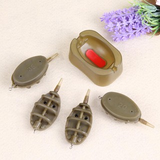 Inline Method Carp Fishing Feeder 4 Feeders Mould Set Carp Fishing Sinker