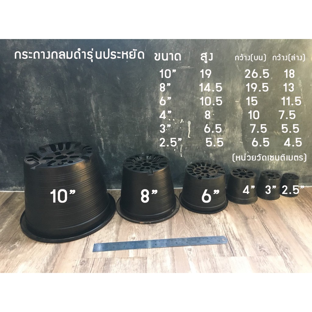 SP100	 กระถางดำรุ่นประหยัด 10 นิ้ว (มีให้เลือกหลายขนาดค่ะสามารถเก็บเงินปลายทางได้นะคะ) กระถางแคคตัส กระถางกระบองเพชร