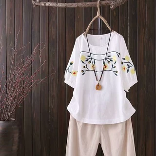 FBAShop 💕เสื้อคอกรมผ้าเบา🌺ใส่สบายคุณแม่หรือคุณผู้หญิงวัยกลางคนใส่แล้วดูสุภาพดูดีสุดๆ