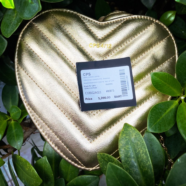 กระเป๋า CPS รูปหัวใจ สีทอง สายโซ่