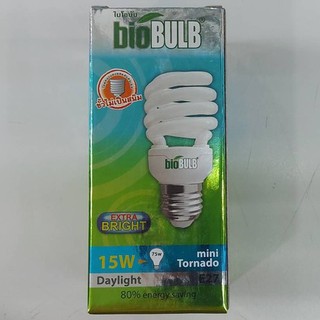 BioBulb หลอดประหยัดไฟมินิทอร์นาโด Mini Tornado E27 15W Daylight