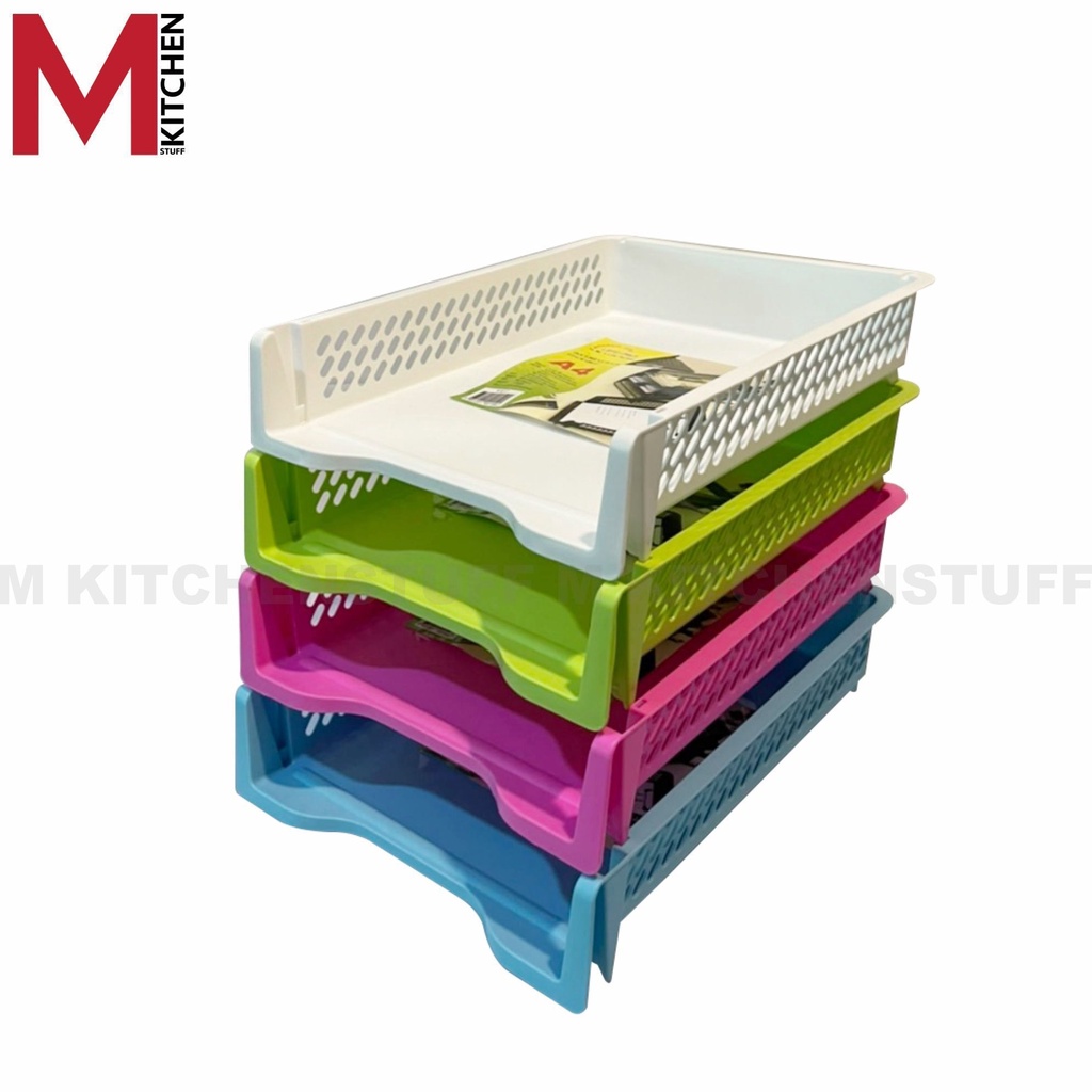 M KITCHEN K-617 ชั้นวางเอกสาร ตะกร้าเก็บเอกสาร ตะกร้าใส่เอกสาร ถาดใส่เอกสารA4 ถาดเก็บเอกสาร (C0)