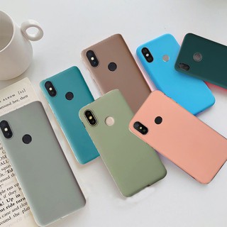 เคสมือถือซิลิโคนสีพื้นสําหรับ Xiaomi Mi 8 A2 Redmi S2 Note 5 7 6