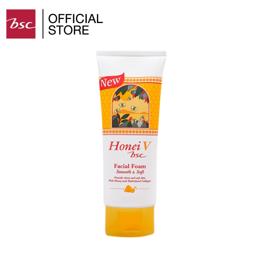 HONEI V  FACIAL FOAM ฮันนี่ วี บีเอสซี เฟเชียลโฟม โฟม โฟมน้ำผึ้ง สูตรยอดนิยม ผิวหน้าสะอาดเรียบเนียน 
