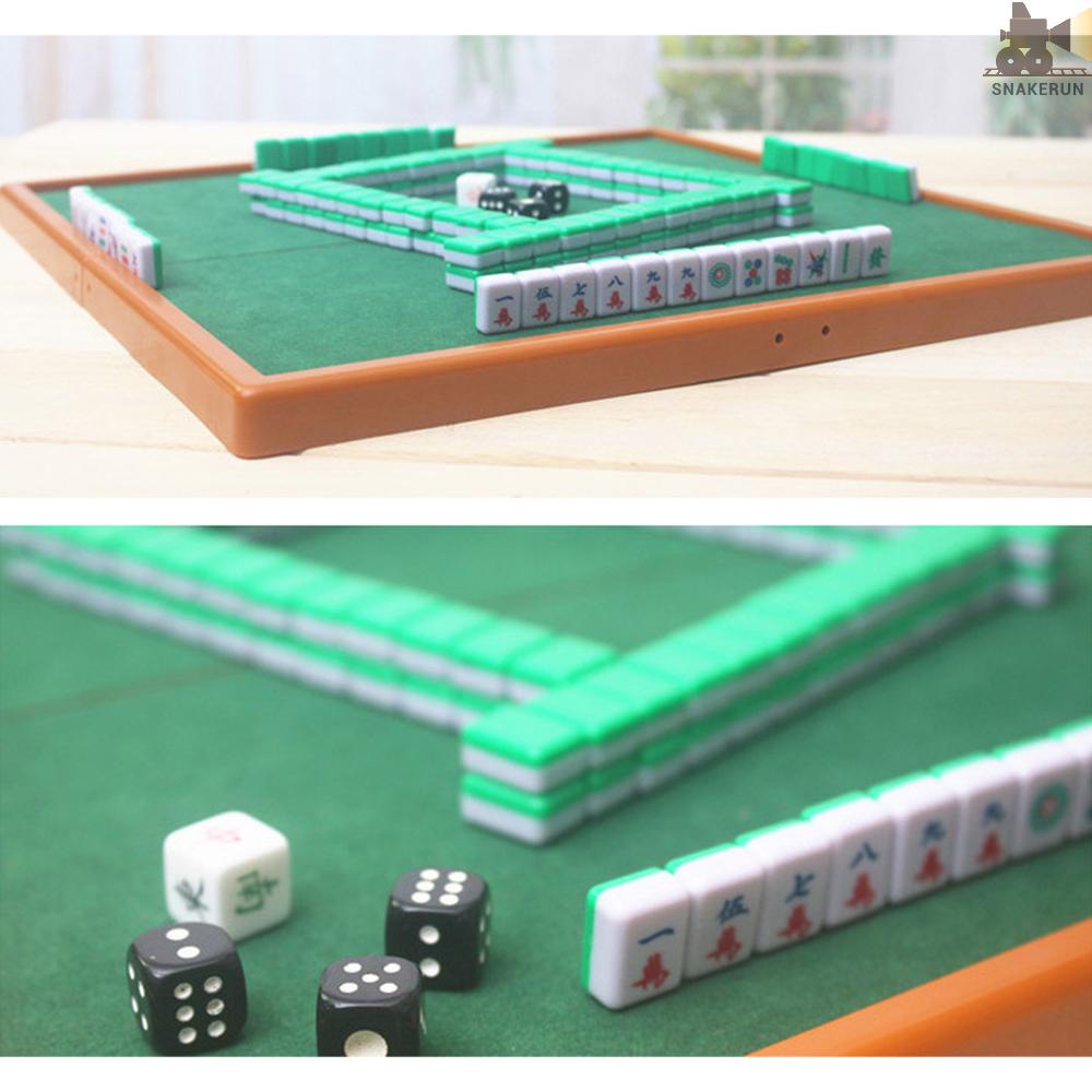 SNKE Mini Mahjong Set with Folding Mahjong Table Portable Mah Jong Game ...