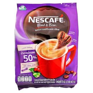 Nescafe เนสกาแฟ กาแฟปรุงสำเร็จ ผสมกาแฟอาราบิก้าคั่วบดละเอียด 405 กรัม (15 กรัม x 27 ซอง) (8850125078925)