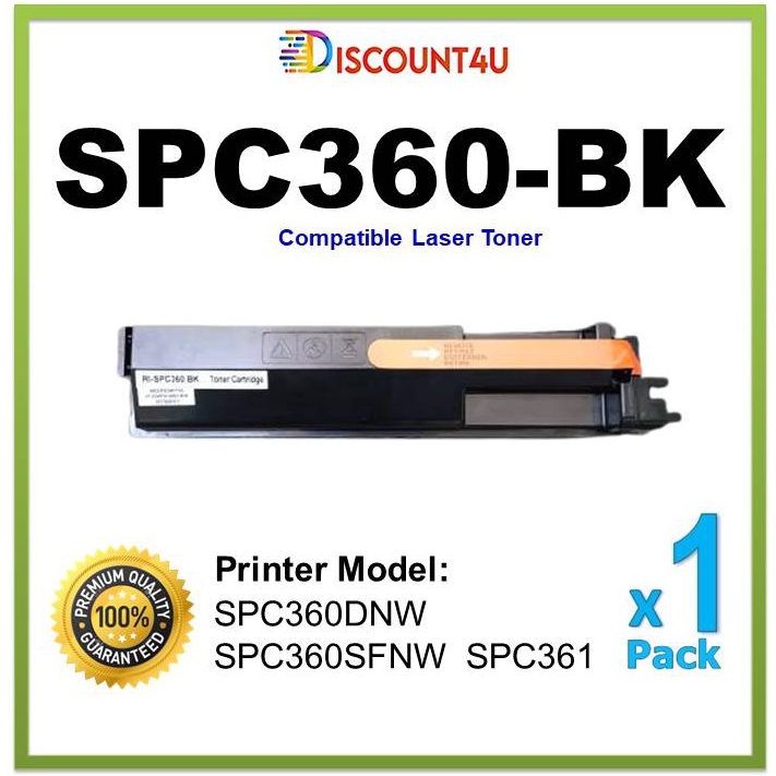 ตลับโทนเนอร์ SPC360-BK เทียบเท่าสําหรับเครื่องพิมพ์ Ricoh Spc360Dnw Spc360Sfnw Spc 360 360DNW 360SFN