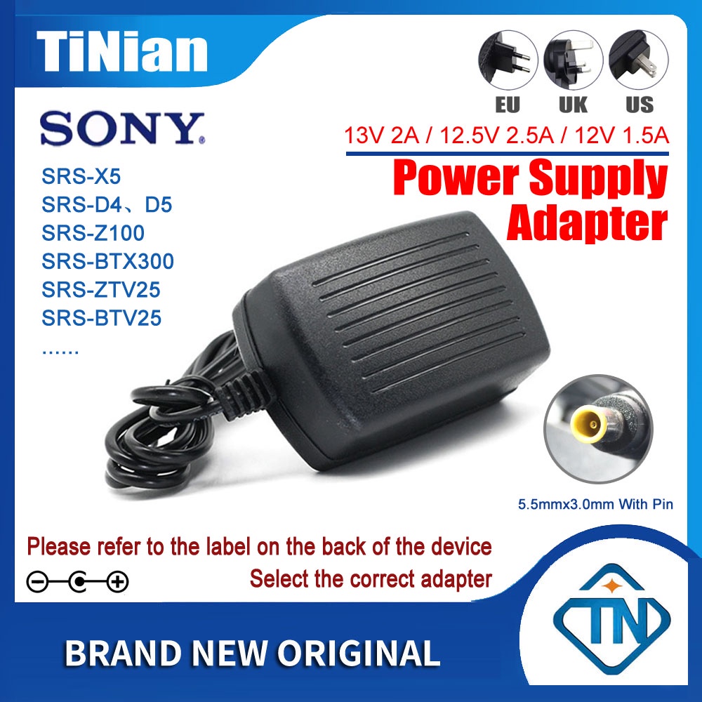 อะแดปเตอร์พาวเวอร์ซัพพลาย ลําโพงบลูทูธ แบบพกพา 13V 2A 12.5V 2.5A 12V 1.5A AC DC สําหรับ Sony SRS-X5 