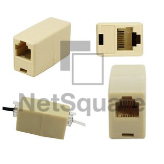 RJ11 6P4C หัวต่อ เพิ่มความยาว โทรศัพท์ Telephone Joiner Extender Coupler Adapter Female to Female Head