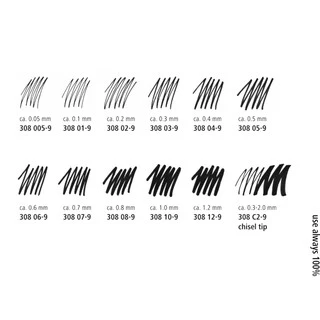 ชุดปากกาหัวเข็ม Staedtler รุ่น pigment liner 308-SB6P สีดำ ชุด 6 ด้าม