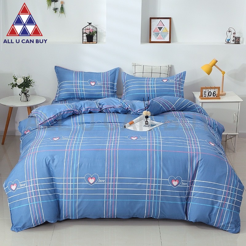 ALL U CAN BUY ชุดเครื่องนอนขนาด6ฟุต  ชุดปลอกคลุมผ้านวม 4ชิ้น/ชุด