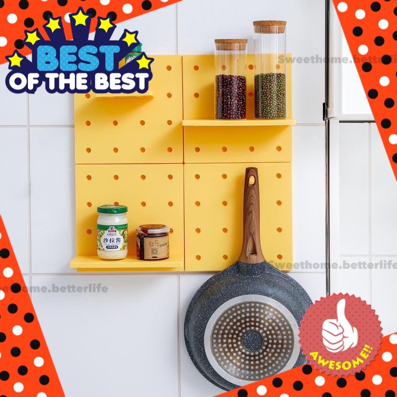 ชั้นเก็บของแบบติดผนัง Pegboard ชั้นเก็บของแบบติดผนัง