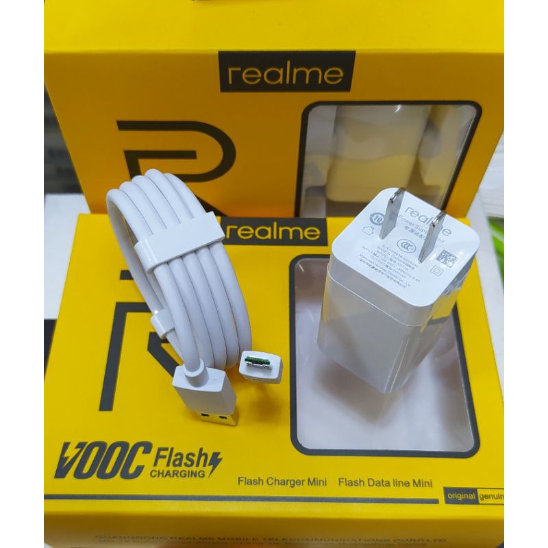 Realme VOOC Flash Charger 20 Watts 5V/4A Micro/Type C USB Cable Type ...