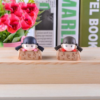 ตุ๊กตาฟิกเกอร์ การ์ตูนเด็กผู้หญิง มอส สวนขวด ขนาดเล็ก DIy สําหรับตกแต่งบ้านตุ๊กตา สวนขวด ภูมิทัศน์ขนาดเล็ก 2 ชิ้น ต่อชุด