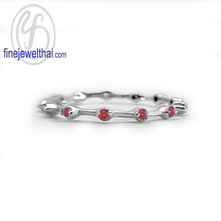 Finejewelthai-แหวนมินิมอล-แหวนทับทิม-ทับทิม-แหวนพลอย-แหวนเงินแท้-พลอยประจำเดือนเกิด-Ruby-Silver-Ring-Birthstone-R1373rb