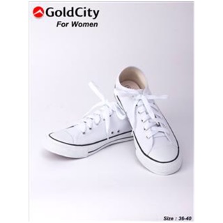 GOLDCITY รองเท้าผ้าใบสำหรับผู้หญิง : สีขาว