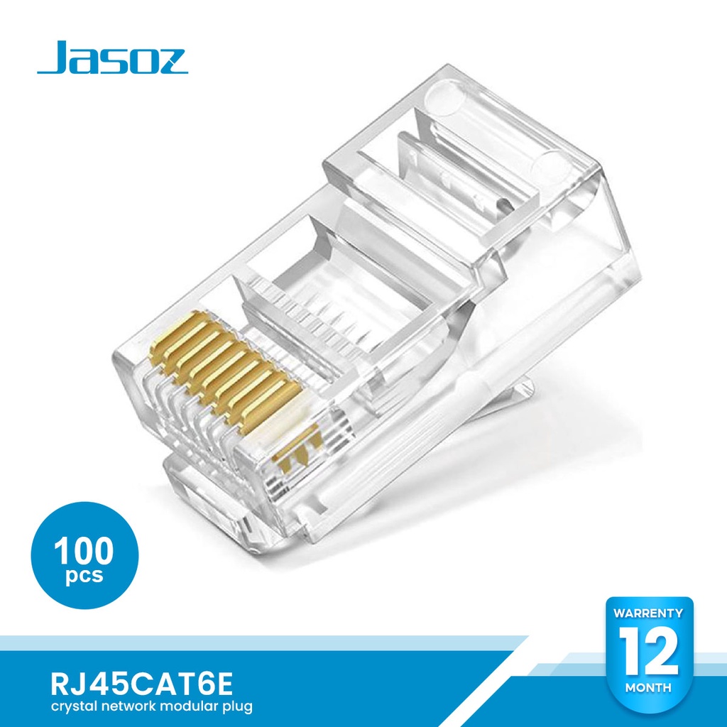 ⚡ส่งจาก กทม⚡Jasoz หัวแลน cat6 Modular Plug Cat6 หัวแลน ตัวผู้ (100หัว/กล่อง)