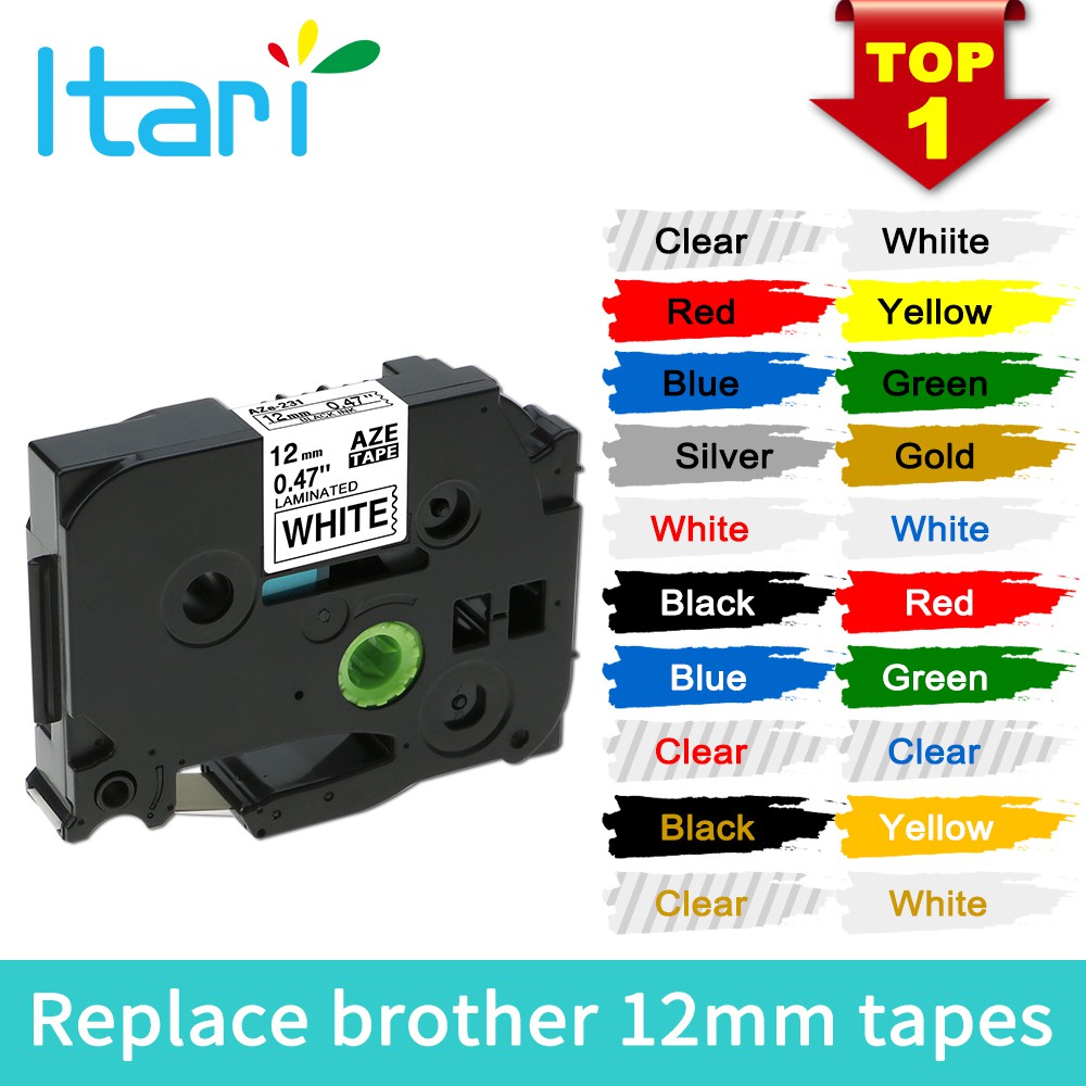 TZe 231 Compatible Brother P-Touch TZ Tape White P-Touch Label Tape 12mm multi color combo color tz2