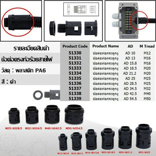 ข้อต่อท่อกระดูกงู ท่อลูกฟูก ท่อflex AD13 (M16x1.5)