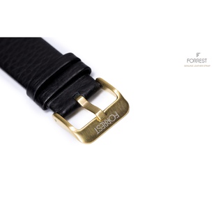 Forrest Leather Gold Black Strap สายนาฬิกาหนังเเท้สีดำรุ่น Gold Forrest