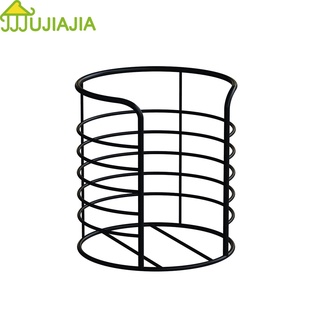 JUJIAJIA Kitchen black wrought iron dishes drain shelves water tissue storage