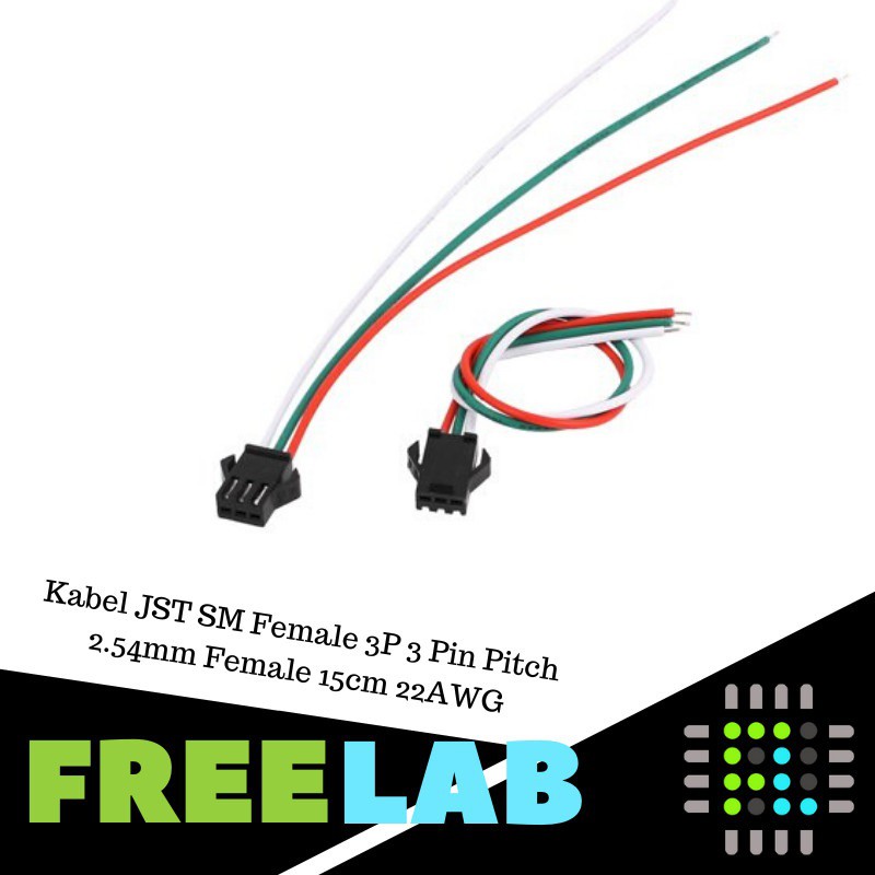 JST SM หญิง 3P 3 Pin Pitch 2.54 มม.สายหญิง 15 ซม. 22AWG