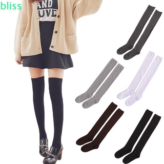 BLISS 5 Colors Long Stocking Thigh High Cotton Stockings Fashion Solid Color Women Girls Warm Over The Knee  Socks/Multicolor