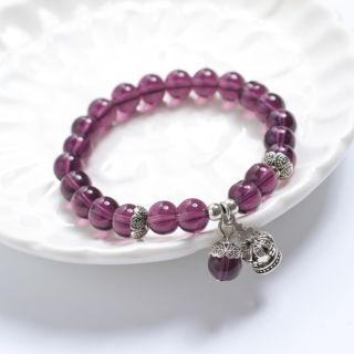 #สร้อยข้อมือ #อเมทิส #Amethyst
ประดับ charms กระดึง + จี้ปัด #อเมทิส Amethyst (พลอยสีม่วง)