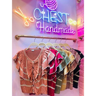 👚 CHEST 🌈รุ่นแขนระบายลายขวาง 🌼🌼 ไหมพรมเกรดA ทอมือ มีทั้งหมด 6 สี  แจ้งสีที่ต้องการในแชทได้เลยค่ะ