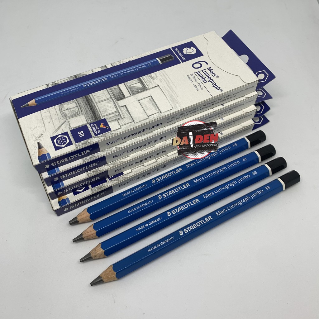 [ผิวดํา] Staedtler 100J Jumbo Sketching Pencil รูปแบบใหม่ ขนาดใหญ่พิเศษ