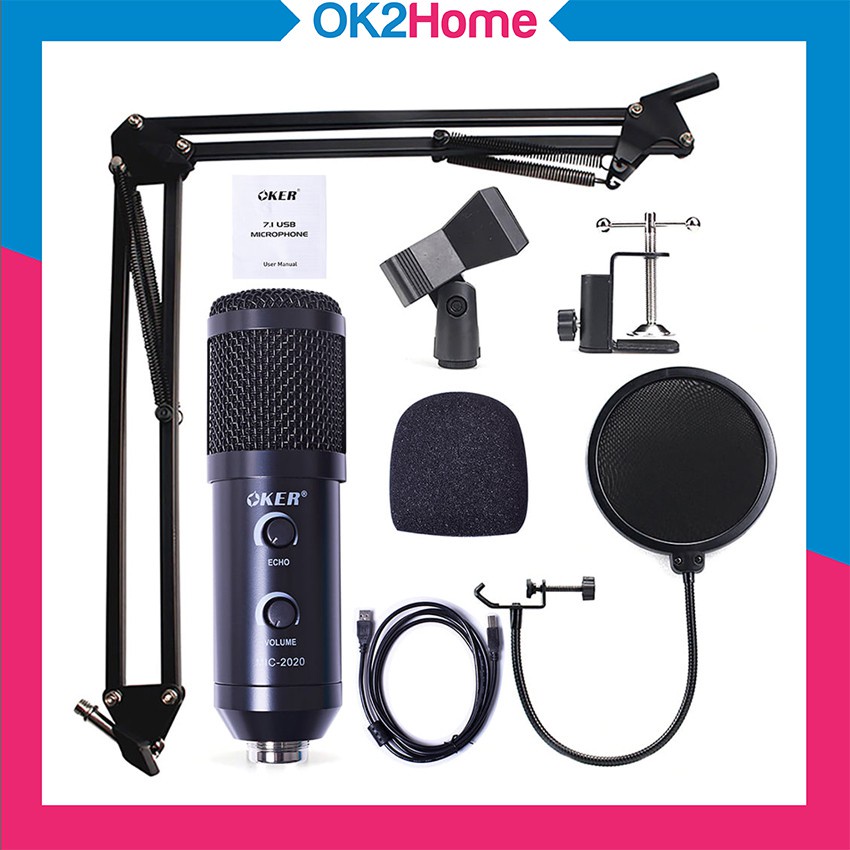 OKER MIC-2020 Microphone Condensor USB ไมโครโฟนคอนเด็นเซอร์