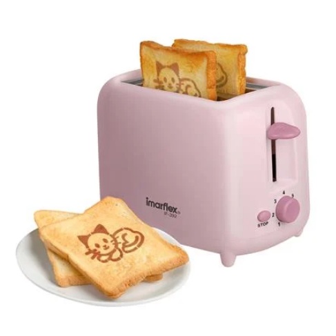 IMARFLEX_ เครื่องปิ้งขนมปัง 2 แผ่น (ขนมปังปิ้งลายแมว) IF-392