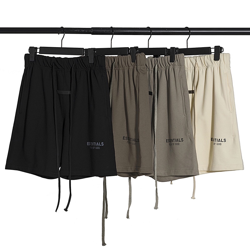 ☌☸♨ฤดูร้อนใหม่ Fear Of God Drawstring กางเกง Simple Letter ผู้ชายผู้หญิงสไตล์เดียวกันคุณภาพสูง Stree